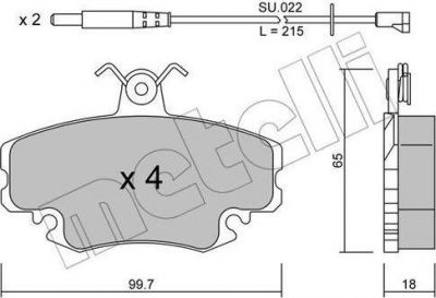 METELLI 22-0120-0K комплект тормозных колодок, дисковый тормоз на RENAULT CLIO I (B/C57_, 5/357_)