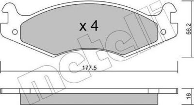 METELLI 22-0133-0 комплект тормозных колодок, дисковый тормоз на JEEP CJ5 - CJ8
