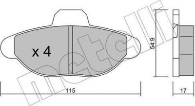 METELLI 22-0137-0 комплект тормозных колодок, дисковый тормоз на FIAT CINQUECENTO (170)