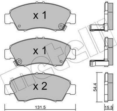 METELLI 22-0138-0 комплект тормозных колодок, дисковый тормоз на HONDA CIVIC VI седан (EJ, EK)