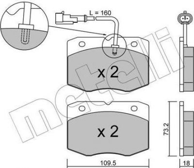 METELLI 22-0139-1 комплект тормозных колодок, дисковый тормоз на IVECO DAILY II фургон/универсал