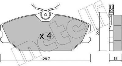 METELLI 22-0142-2 комплект тормозных колодок, дисковый тормоз на RENAULT SCЙNIC I (JA0/1_)