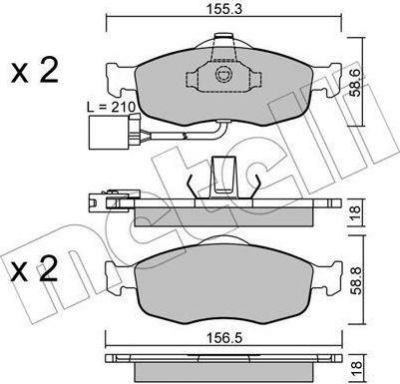 METELLI 22-0146-1 комплект тормозных колодок, дисковый тормоз на FORD SCORPIO I (GAE, GGE)