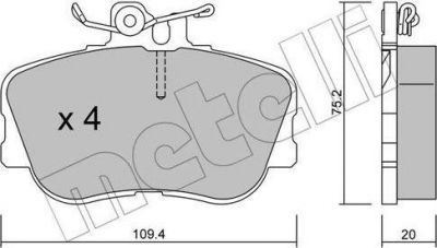 METELLI 22-0158-0 комплект тормозных колодок, дисковый тормоз на MERCEDES-BENZ C-CLASS универсал (S202)