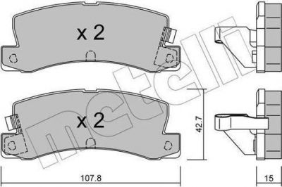 METELLI 22-0161-2 комплект тормозных колодок, дисковый тормоз на TOYOTA COROLLA FX Compact (E8B)