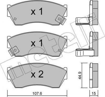 METELLI 22-0168-0 комплект тормозных колодок, дисковый тормоз на SUZUKI SWIFT II седан (AH, AJ)