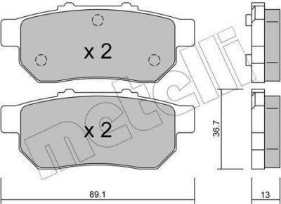 METELLI 22-0176-0 комплект тормозных колодок, дисковый тормоз на HONDA CIVIC VI седан (EJ, EK)