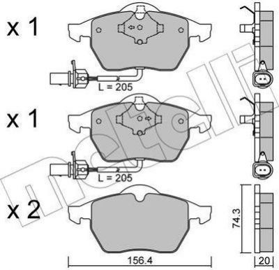 METELLI 22-0181-3 комплект тормозных колодок, дисковый тормоз на AUDI A6 Avant (4B5, C5)