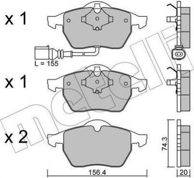 METELLI 22-0181-4 комплект тормозных колодок, дисковый тормоз на VW GOLF IV (1J1)