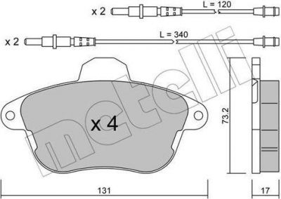 METELLI 22-0184-0 комплект тормозных колодок, дисковый тормоз на PEUGEOT 605 (6B)