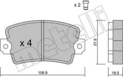 METELLI 22-0186-0 комплект тормозных колодок, дисковый тормоз на RENAULT TRAFIC фургон (TXX)