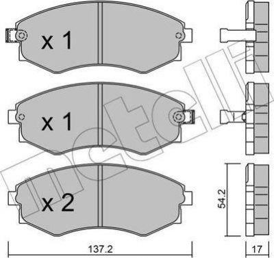 METELLI 22-0188-0 комплект тормозных колодок, дисковый тормоз на HYUNDAI SONATA II (Y-2)