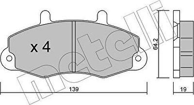 METELLI 22-0194-0 комплект тормозных колодок, дисковый тормоз на FORD TRANSIT c бортовой платформой/ходовая часть (E_ _)