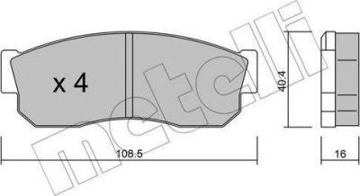 METELLI 22-0202-1 комплект тормозных колодок, дисковый тормоз на NISSAN SUNNY II (N13)