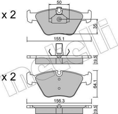 METELLI 22-0207-0 комплект тормозных колодок, дисковый тормоз на 5 Touring (E39)