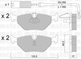 METELLI 22-0210-0K комплект тормозных колодок, дисковый тормоз на 5 (E39)