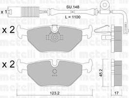 METELLI 22-0210-1K комплект тормозных колодок, дисковый тормоз на 5 Touring (E39)