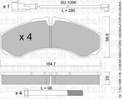 METELLI 22-0212-1K комплект тормозных колодок, дисковый тормоз на IVECO DAILY III c бортовой платформой/ходовая часть