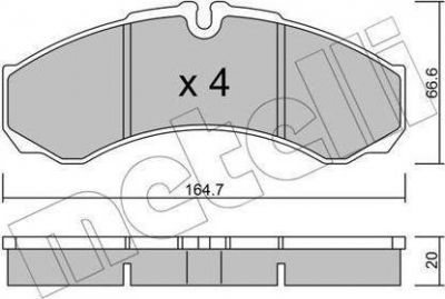 METELLI 22-0212-6 комплект тормозных колодок, дисковый тормоз на RENAULT TRUCKS MASCOTT c бортовой платформой/ходовая часть