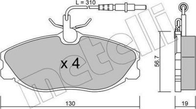 METELLI 22-0214-0 комплект тормозных колодок, дисковый тормоз на PEUGEOT 406 Break (8E/F)