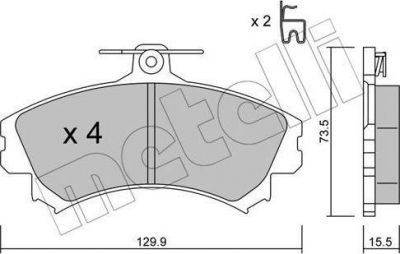 METELLI 22-0216-0 комплект тормозных колодок, дисковый тормоз на VOLVO V40 универсал (VW)