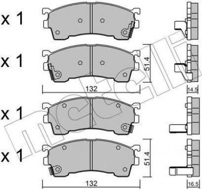 METELLI 22-0223-0 комплект тормозных колодок, дисковый тормоз на MAZDA 626 IV Hatchback (GE)