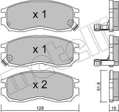 METELLI 22-0224-0 комплект тормозных колодок, дисковый тормоз на MITSUBISHI COLT IV (CA_A)