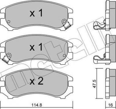 METELLI 22-0230-1 комплект тормозных колодок, дисковый тормоз на SUZUKI SWIFT II седан (AH, AJ)