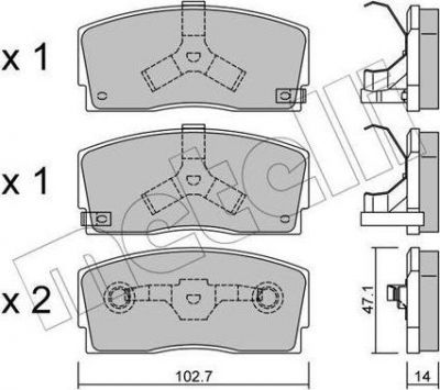 METELLI 22-0240-0 комплект тормозных колодок, дисковый тормоз на DAIHATSU APPLAUSE II (A101)