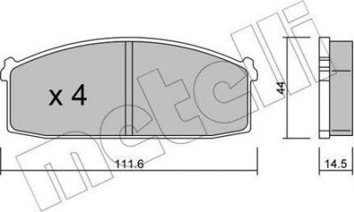METELLI 22-0245-0 комплект тормозных колодок, дисковый тормоз на NISSAN STANZA (T11)