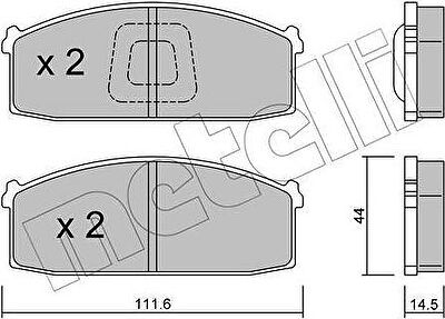 METELLI 22-0245-1 комплект тормозных колодок, дисковый тормоз на NISSAN LAUREL (JC31)