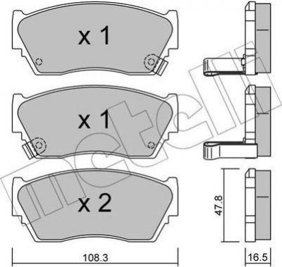 METELLI 22-0246-1 комплект тормозных колодок, дисковый тормоз на NISSAN SUNNY III Liftback (N14)