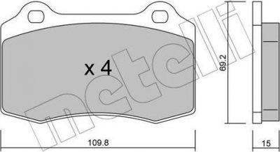 METELLI 22-0251-2 комплект тормозных колодок, дисковый тормоз на VOLVO V70 II (SW)