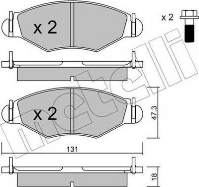 METELLI 22-0254-1 комплект тормозных колодок, дисковый тормоз на PEUGEOT 206 SW (2E/K)