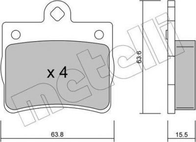METELLI 22-0255-0 комплект тормозных колодок, дисковый тормоз на MERCEDES-BENZ C-CLASS (W202)