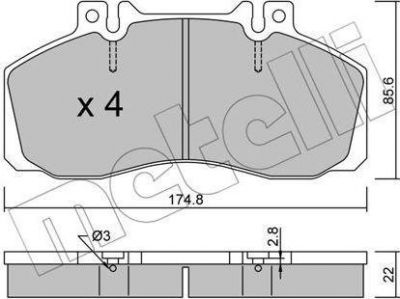 METELLI 22-0267-0 комплект тормозных колодок, дисковый тормоз на MERCEDES-BENZ T2/LN1 фургон/универсал