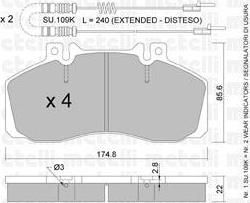 METELLI 22-0267-0K комплект тормозных колодок, дисковый тормоз на MERCEDES-BENZ T2/LN1 фургон/универсал