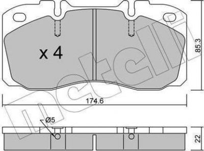 METELLI 22-0268-0 комплект тормозных колодок, дисковый тормоз на IVECO DAILY V c бортовой платформой/ходовая часть