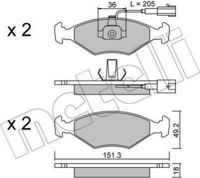 METELLI 22-0273-0 комплект тормозных колодок, дисковый тормоз на FIAT PALIO Weekend (178DX)