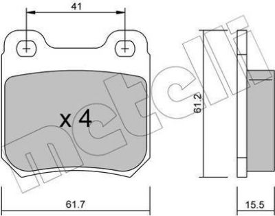 METELLI 22-0276-0 комплект тормозных колодок, дисковый тормоз на OPEL OMEGA A (16_, 17_, 19_)