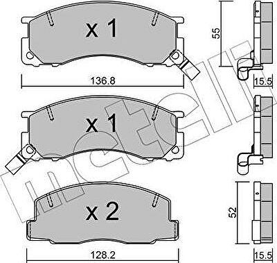 METELLI 22-0281-0 комплект тормозных колодок, дисковый тормоз на TOYOTA PREVIA (TCR2_, TCR1_)
