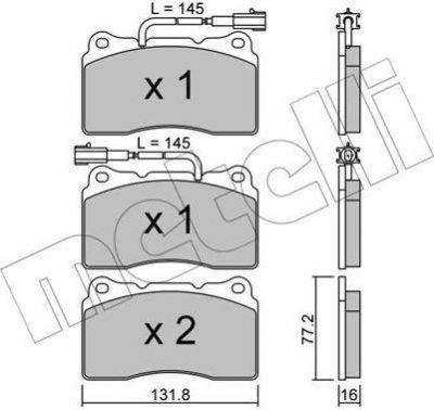 METELLI 22-0288-0 комплект тормозных колодок, дисковый тормоз на ALFA ROMEO SPIDER (939_, 939)