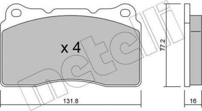 METELLI 22-0288-1 комплект тормозных колодок, дисковый тормоз на VOLVO V70 II (SW)