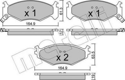 METELLI 22-0289-0 комплект тормозных колодок, дисковый тормоз на CHRYSLER SARATOGA