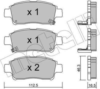 METELLI 22-0292-0 комплект тормозных колодок, дисковый тормоз на TOYOTA PLATZ (NCP1_)