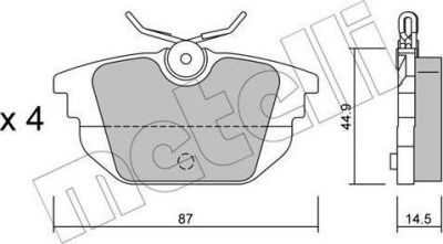 METELLI 22-0299-0 комплект тормозных колодок, дисковый тормоз на FIAT MAREA (185)