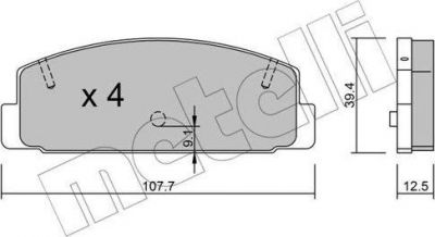 METELLI 22-0302-2 комплект тормозных колодок, дисковый тормоз на MAZDA 6 (GH)