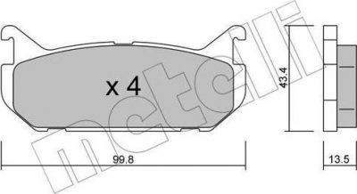 METELLI 22-0303-0 комплект тормозных колодок, дисковый тормоз на MAZDA 626 IV Hatchback (GE)