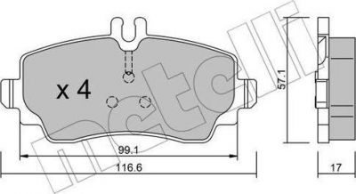 METELLI 22-0310-0 комплект тормозных колодок, дисковый тормоз на MERCEDES-BENZ A-CLASS (W168)