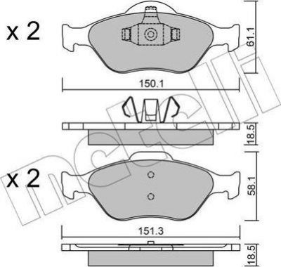 METELLI 22-0316-0 комплект тормозных колодок, дисковый тормоз на FORD FIESTA IV (JA_, JB_)